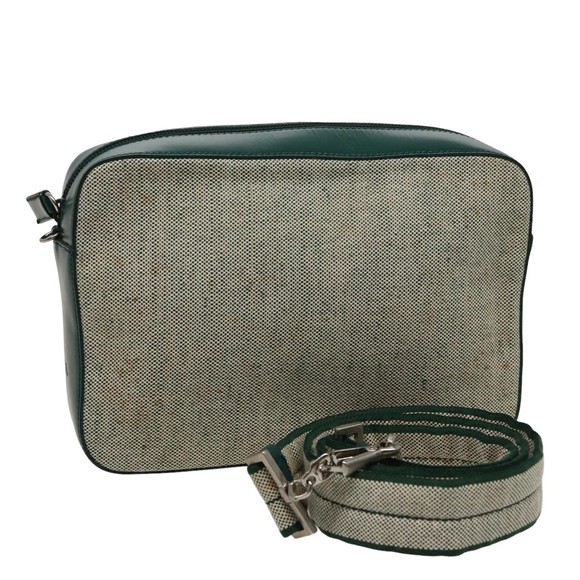 PRADA Shoulder Bag Canvas Leather Green Auth 78960 - Picture 1 of 16
